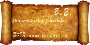 Borsoveczky Euniké névjegykártya